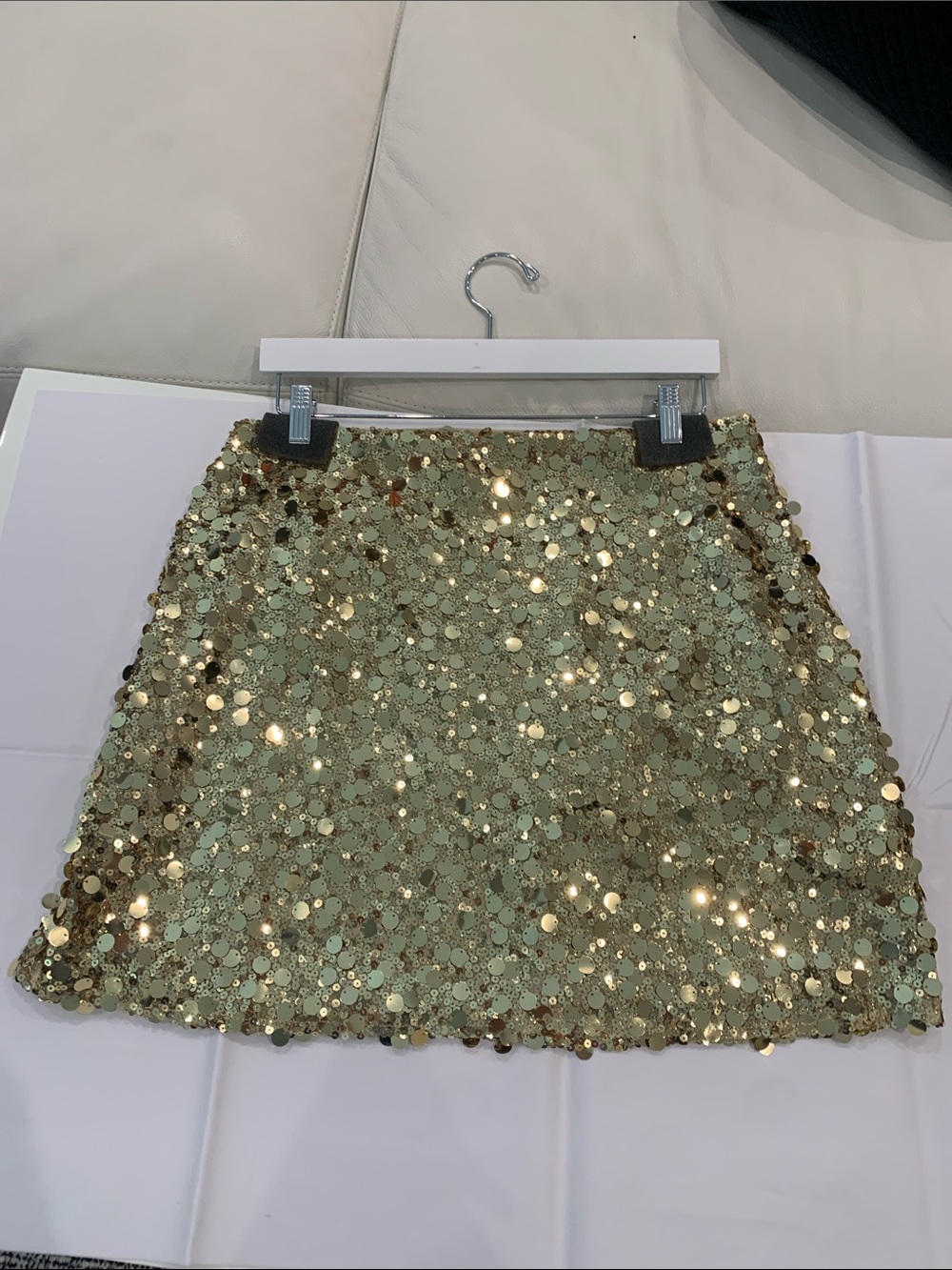 Sugar lips Gold Sequin Mini Skirt - Women. XL